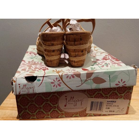 JELLYPOP Women's HAWAII Braided Jute WEDGE SANDALS Sz 8.5 Vacation Summer NWB - Picture 3 of 7